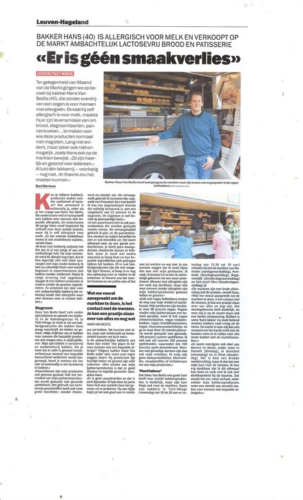 Krantenartikel Leuven-Hageland over Bakkerij Hans